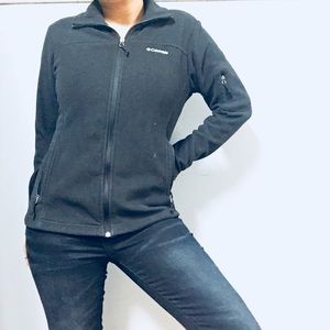 COLUMBIA • Black Fleece Zipper Jacket Sz Small